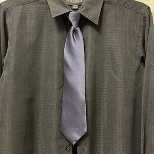 Your little guy will look handsome in this Little boys silk dark blue tie